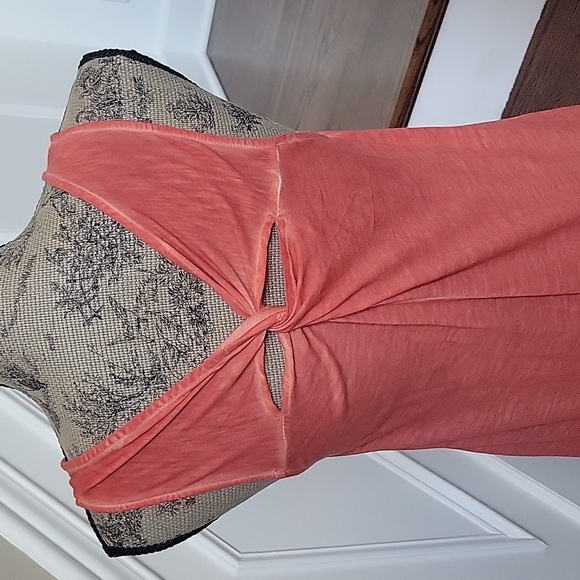 NWOT Free People Maxi Dress Coral Small Cut Out Back Side Vent Beautiful - Picture 5 of 8